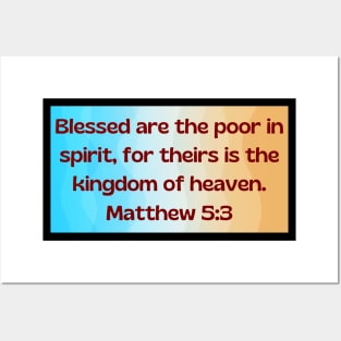 Bible Verse Matthew 5:3 Posters and Art